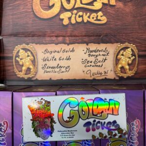 Golden Ticket chocolate, Golden Ticket chocolate bar, Golden Ticket Mushroom Bar, Golden Ticket Mushroom chocolate, Golden Ticket Mushroom chocolate bar